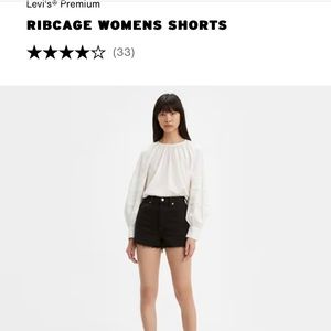 Levi's® Premium Black RIBCAGE WOMENS SHORTS| Size W25